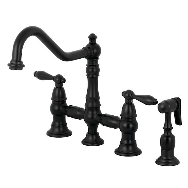 Kitchen Faucet W/ Side Sprayer, Matte Black